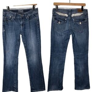 Adiktd Jeans Women's Size 6 Blue Bootcut Embellished Pockets Western Cowgirl‎